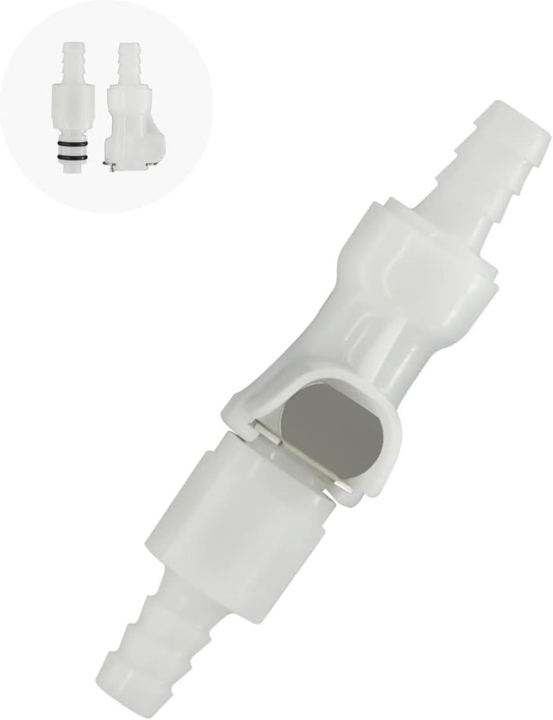 BBTUS 1/4" 3/8" 5/16" Plastic Hose Barb In-Line Quick Connector, Quick Release Vacuum Disconnect Coupling, Shut-Off Valved Insert Tube Quick Connect Fittings (1 Male+ 1 Female) (5/16") - Image 1